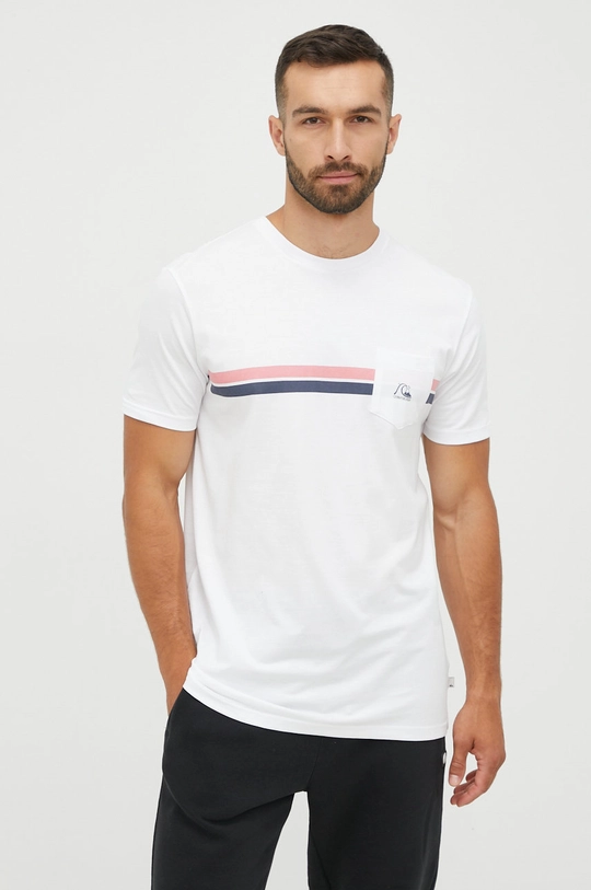 biały Quiksilver t-shirt bawełniany Męski