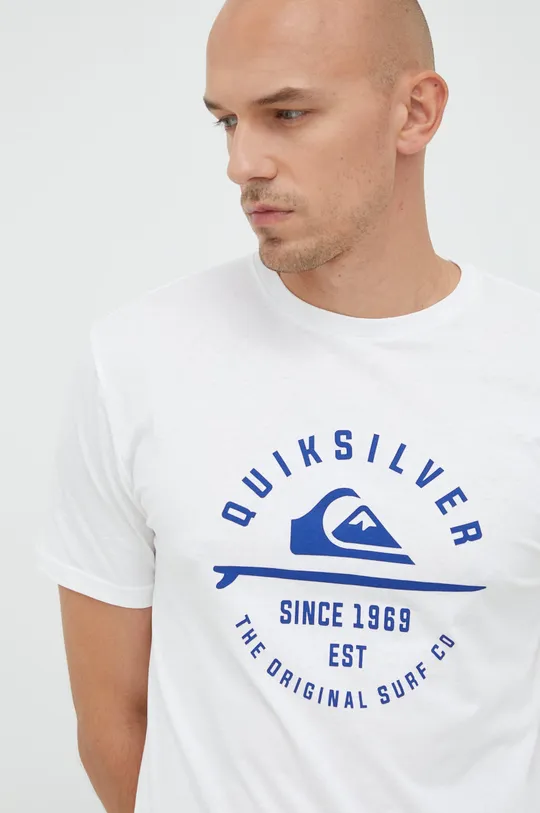 biały Quiksilver t-shirt bawełniany