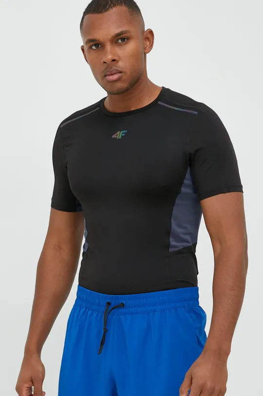 μαύρο Μπλουζάκι για τρέξιμο 4F Ανδρικά