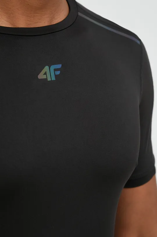 Μπλουζάκι για τρέξιμο 4F μαύρο