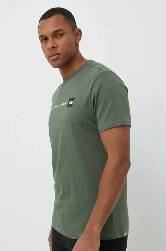 zelená Bavlnené tričko The North Face Pánsky