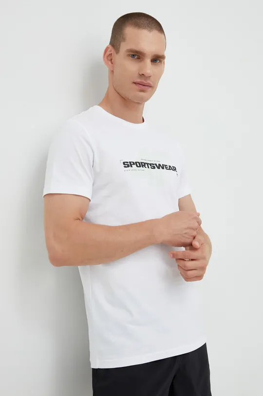 λευκό Βαμβακερό μπλουζάκι 4F Ανδρικά