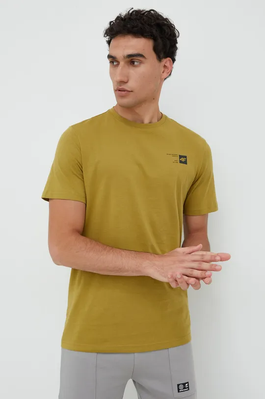 zielony 4F t-shirt bawełniany Męski