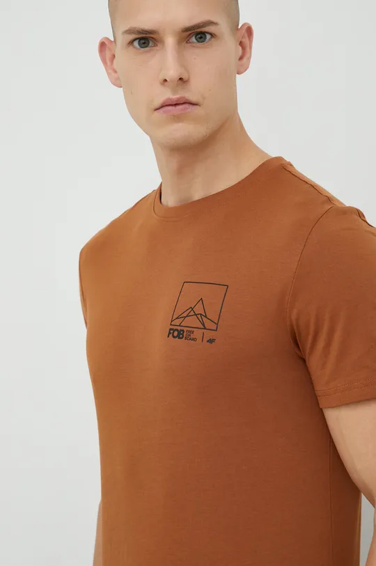 коричневий Бавовняна футболка 4F