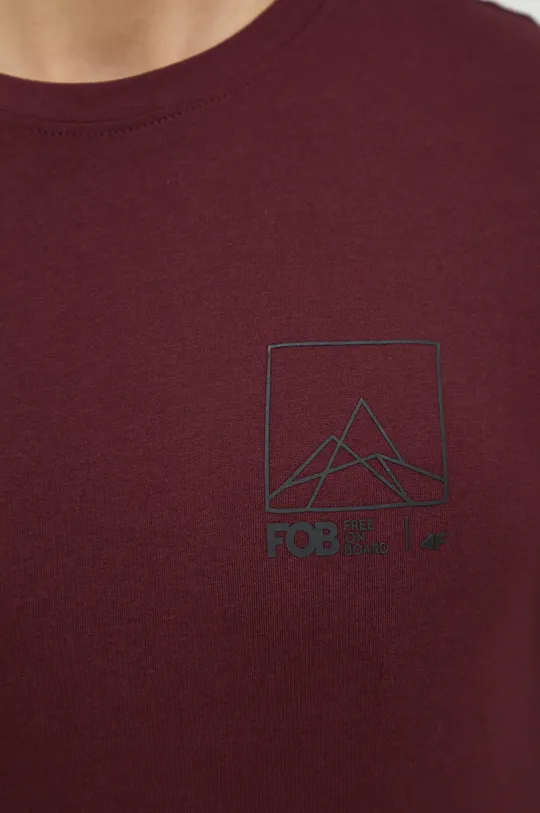 μπορντό Βαμβακερό μπλουζάκι 4F