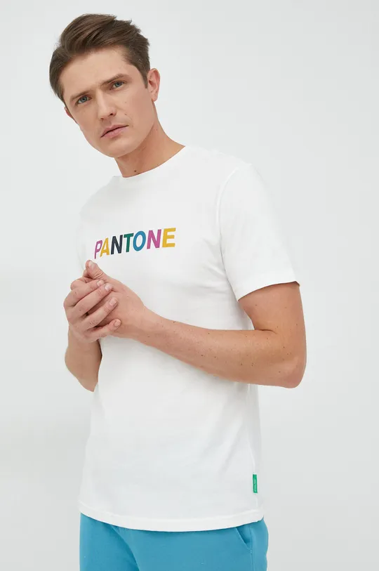 bijela Pamučna majica United Colors of Benetton Muški