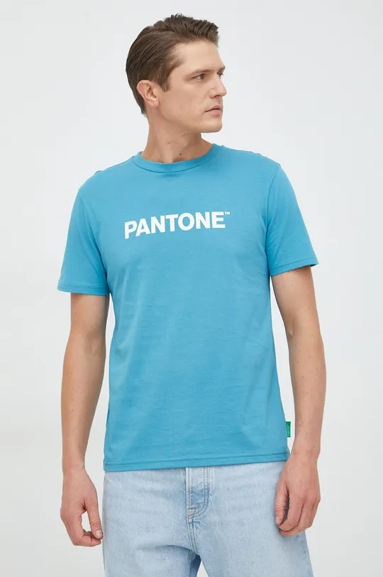 plava Pamučna majica United Colors of Benetton Muški