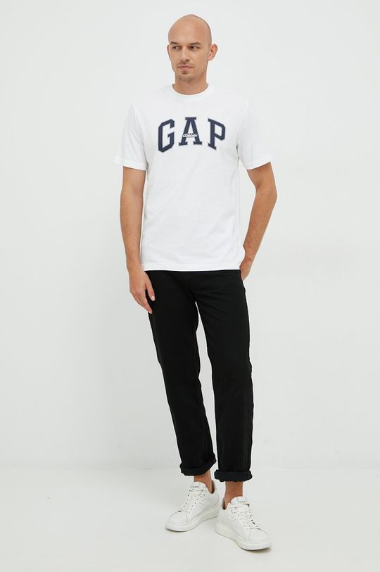 Bavlněné tričko GAP bílá
