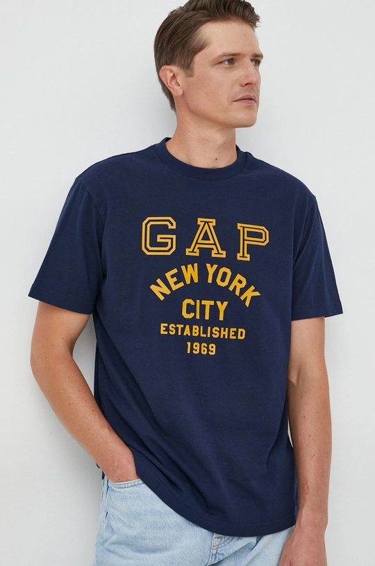 granatowy GAP t-shirt bawełniany Męski