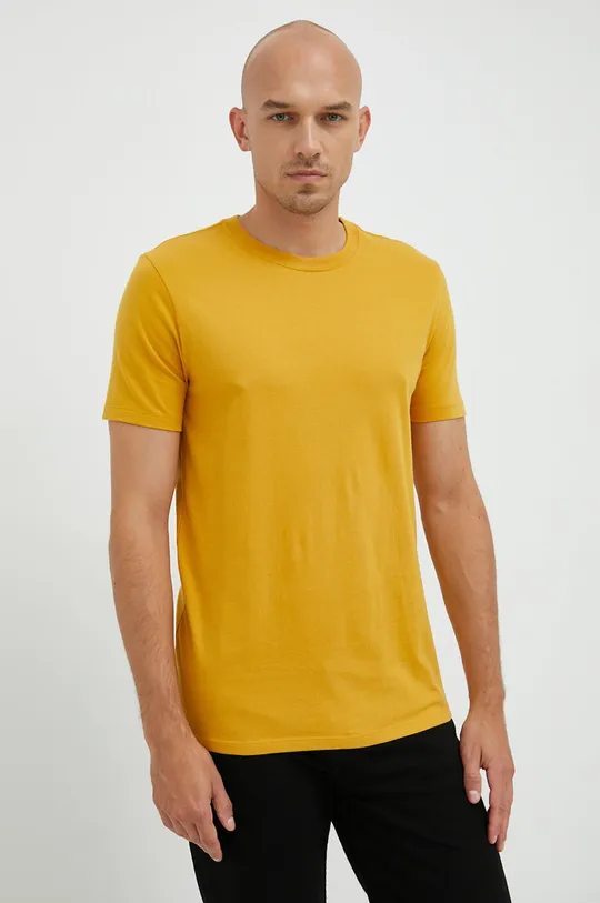 κίτρινο Βαμβακερό μπλουζάκι GAP Ανδρικά