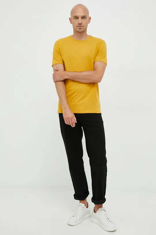 Βαμβακερό μπλουζάκι GAP κίτρινο