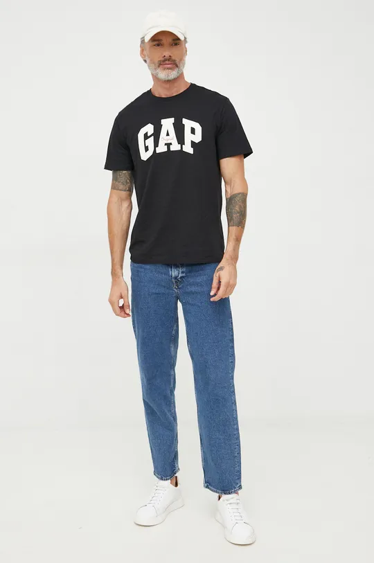 GAP t-shirt bawełniany czarny