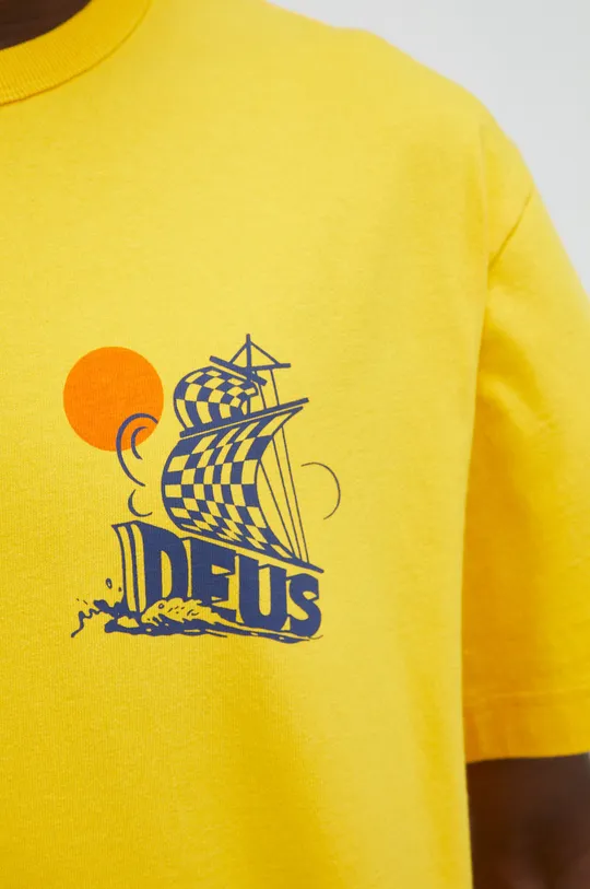 rumena Bombažna kratka majica Deus Ex Machina