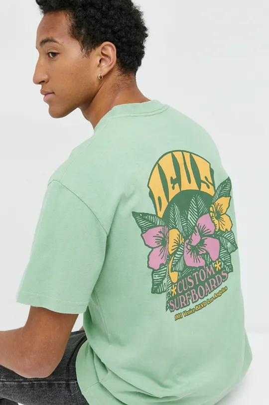 πράσινο Βαμβακερό μπλουζάκι Deus Ex Machina Ανδρικά