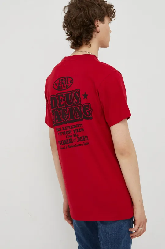 κόκκινο Βαμβακερό μπλουζάκι Deus Ex Machina