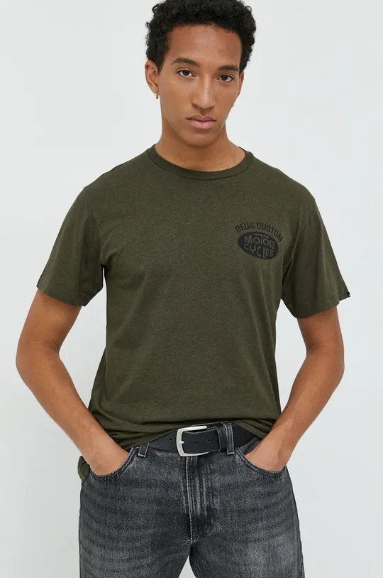 zielony Deus Ex Machina t-shirt bawełniany Męski