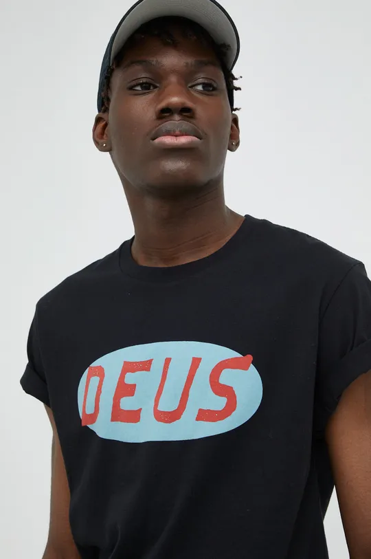 czarny Deus Ex Machina t-shirt bawełniany