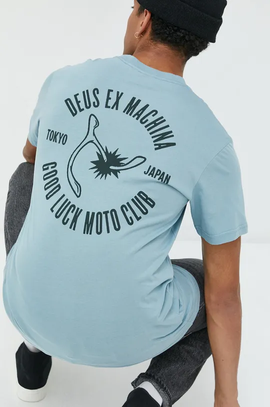 μπλε Βαμβακερό μπλουζάκι Deus Ex Machina Ανδρικά