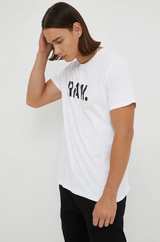 biały G-Star Raw t-shirt bawełniany