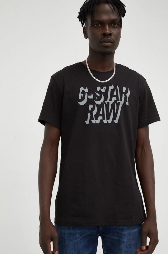 fekete G-Star Raw pamut póló