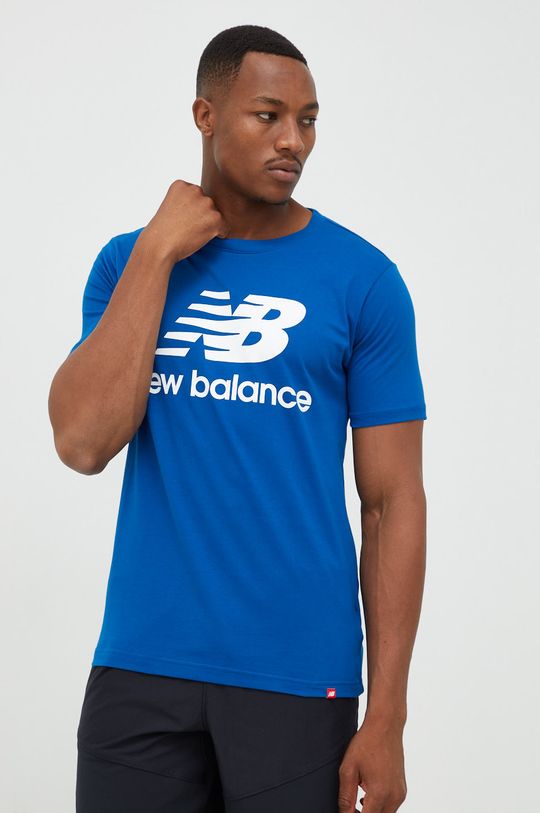 ocelová modrá Bavlněné tričko New Balance