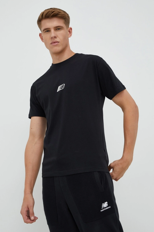 New Balance t-shirt bawełniany 100 % Bawełna