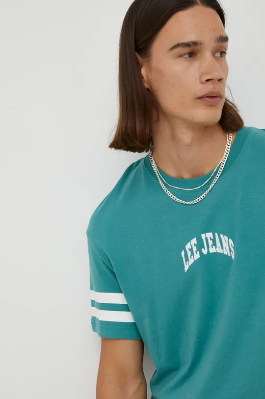 πράσινο Βαμβακερό μπλουζάκι Lee