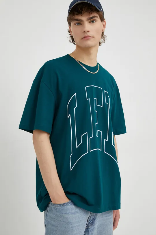 πράσινο Βαμβακερό μπλουζάκι Lee Ανδρικά