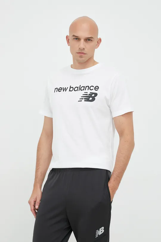 biały New Balance t-shirt Męski