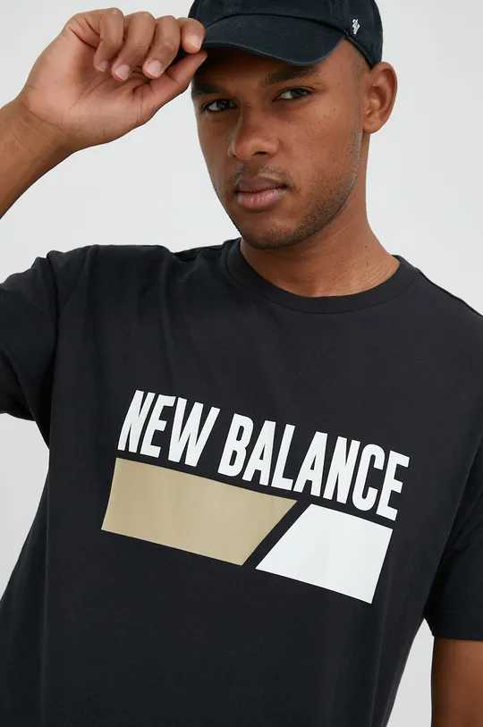 μαύρο Μπλουζάκι New Balance