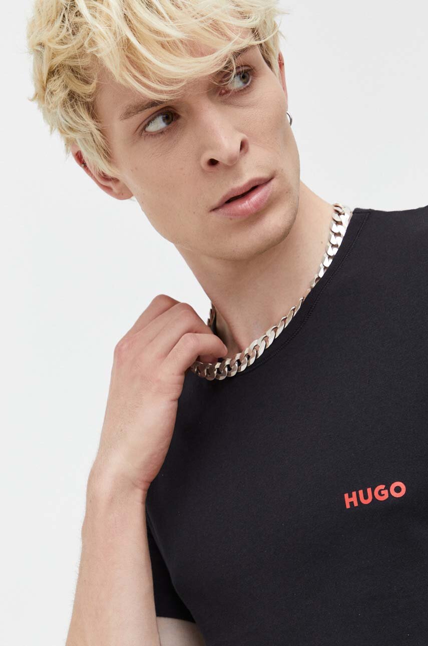 Бавовняна футболка HUGO 3-pack колір зелений з принтом | ANSWEAR.ua