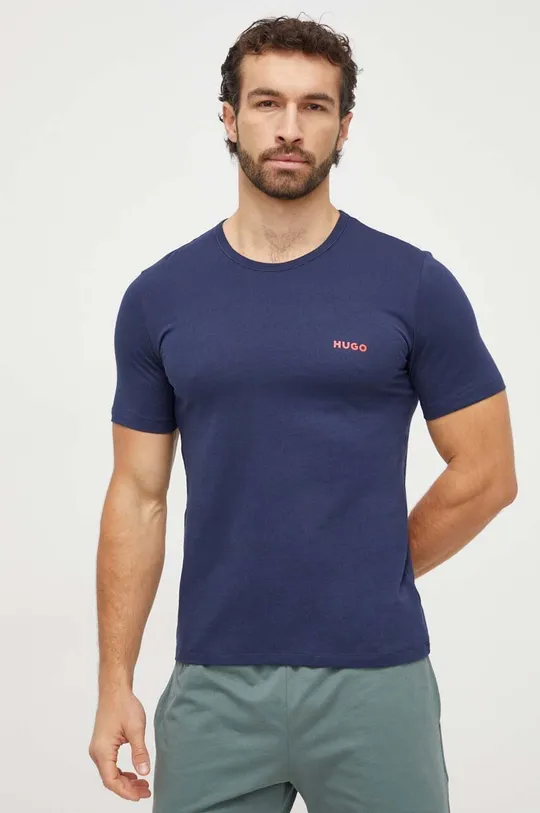 szary HUGO t-shirt bawełniany 3-pack Męski