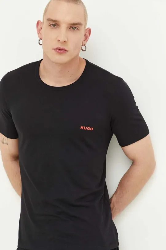 Bombažna kratka majica HUGO 3-pack 