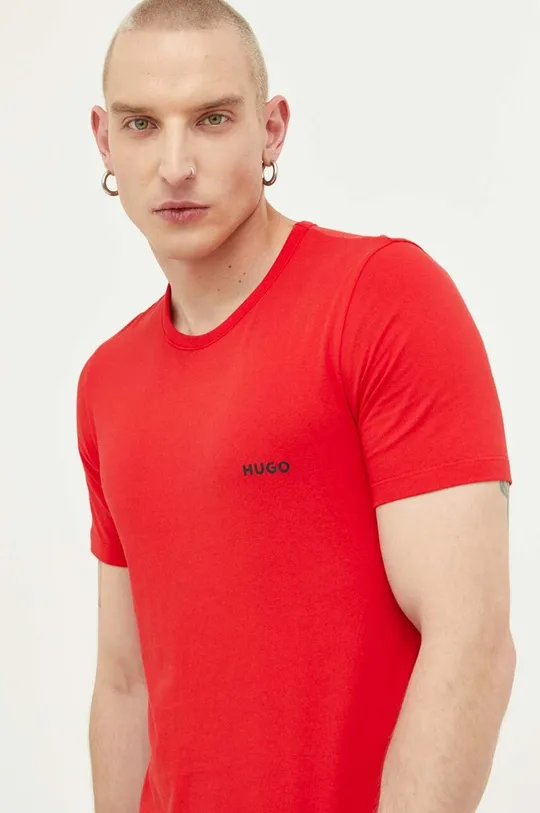 Pamučna majica HUGO 3-pack crna