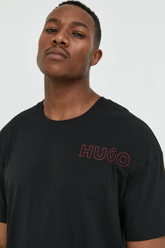 μαύρο Μπλουζάκι HUGO Ανδρικά