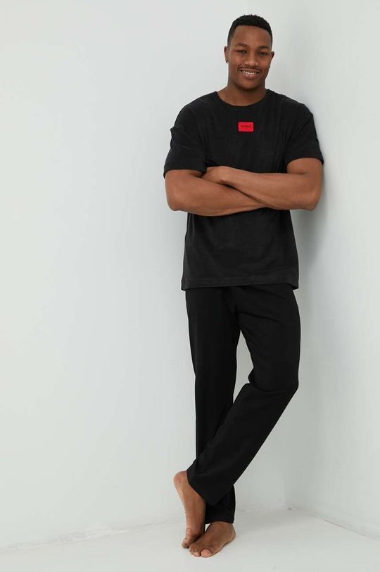 HUGO t-shirt piżamowy czarny