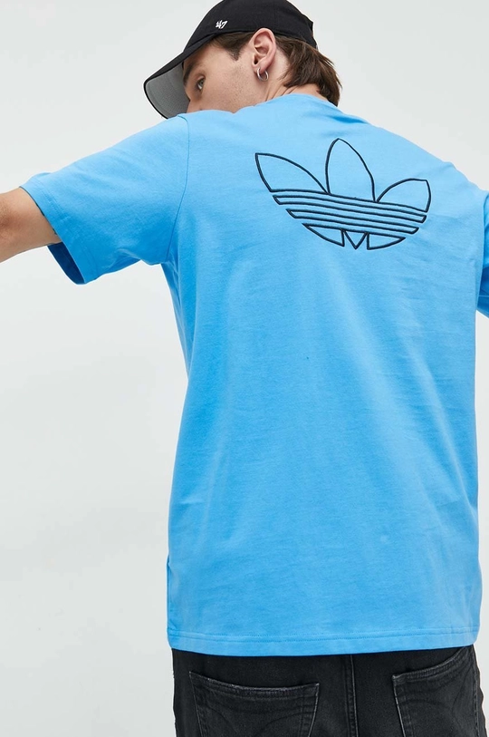 голубой Хлопковая футболка adidas Originals Мужской