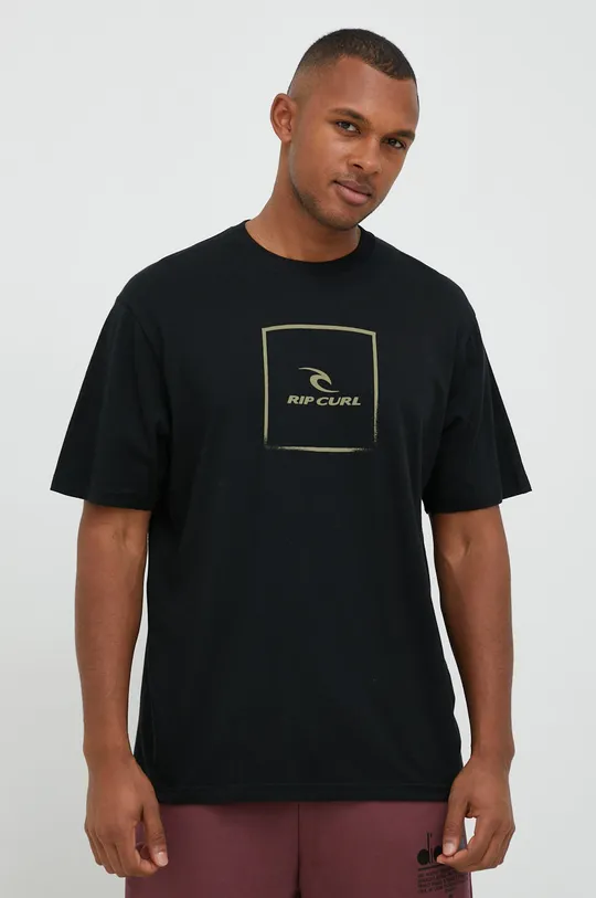 crna Pamučna majica Rip Curl Corp Icon Tee Muški