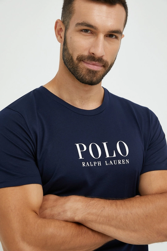 тёмно-синий Хлопковая пижамная футболка Polo Ralph Lauren Мужской