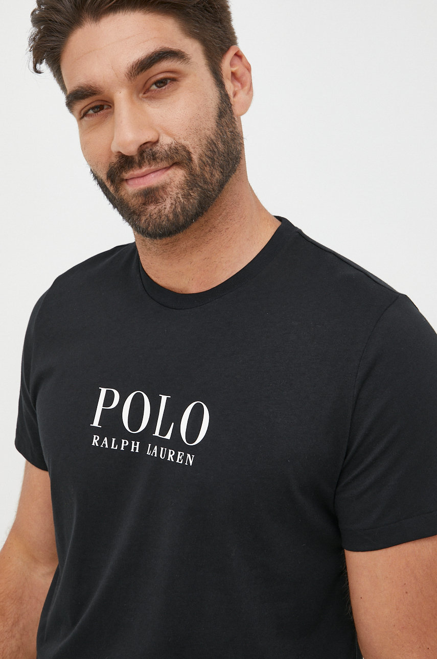 Хлопковая футболка Polo Ralph Lauren цвет чёрный с принтом | ANSWEAR.ua