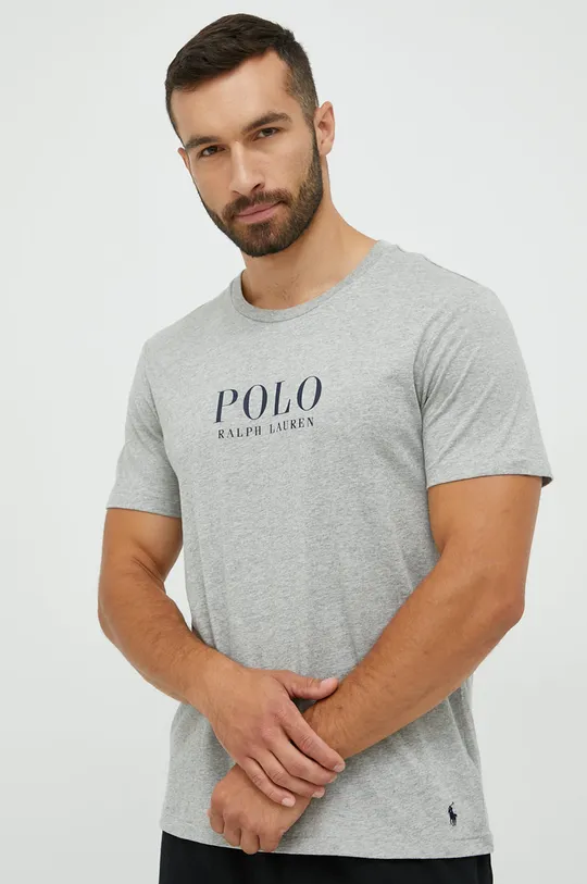 γκρί Βαμβακερή πιτζάμα μπλουζάκι Polo Ralph Lauren Ανδρικά