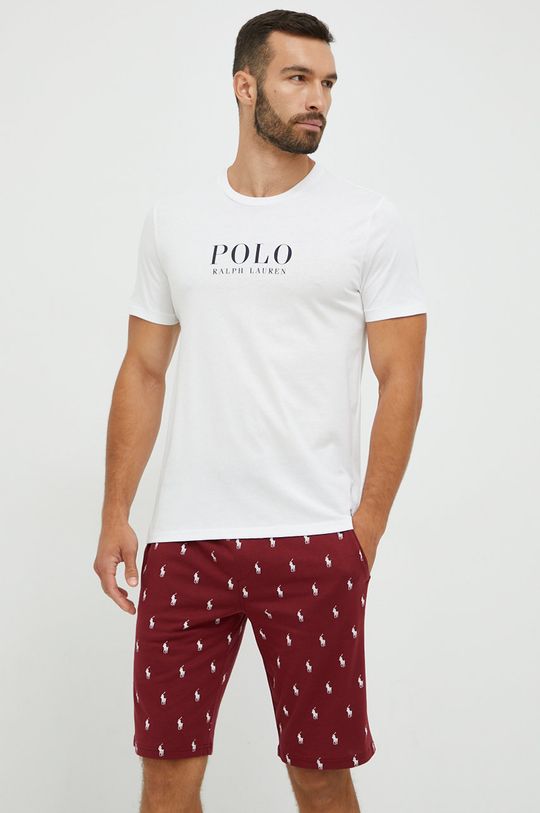 Polo Ralph Lauren t-shirt piżamowy bawełniany biały