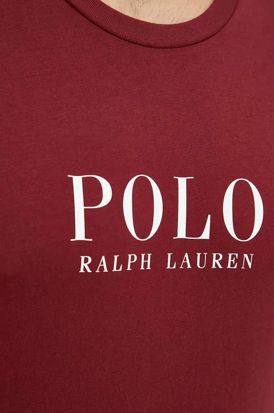 μπορντό Βαμβακερή πιτζάμα μπλουζάκι Polo Ralph Lauren