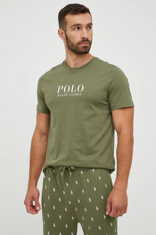 зелёный Хлопковая пижамная футболка Polo Ralph Lauren Мужской