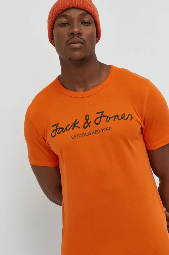 πορτοκαλί Βαμβακερό μπλουζάκι Jack & Jones Jcoberg