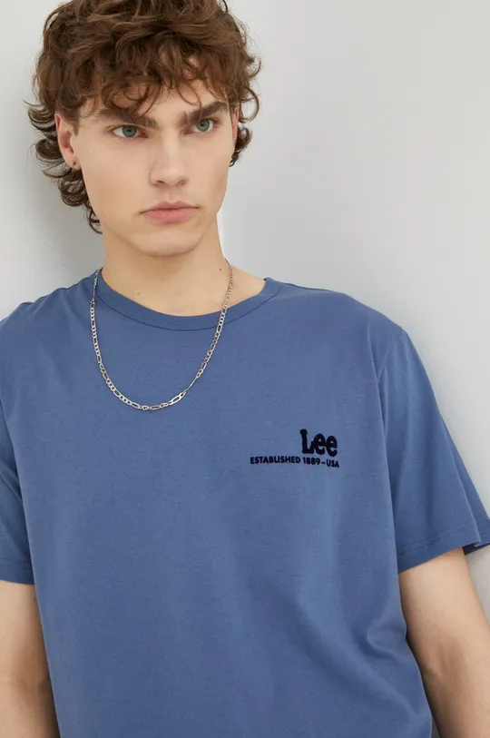 fialová Bavlnené tričko Lee