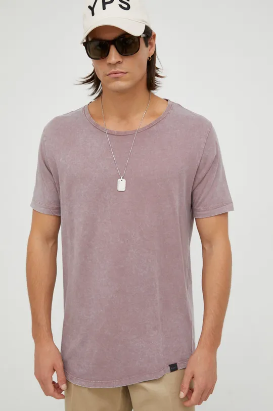 ροζ Βαμβακερό μπλουζάκι Lee Ανδρικά