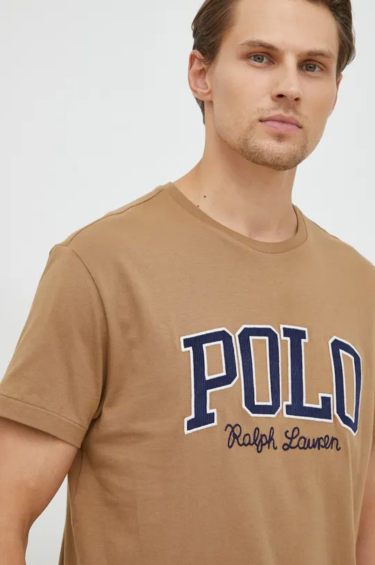 καφέ Βαμβακερό μπλουζάκι Polo Ralph Lauren Ανδρικά