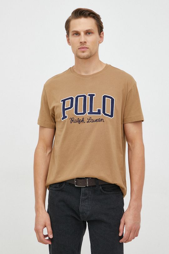 brązowy Polo Ralph Lauren t-shirt bawełniany
