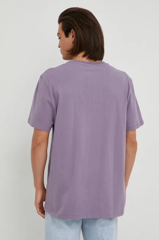 Bombažna kratka majica Wrangler vijolična